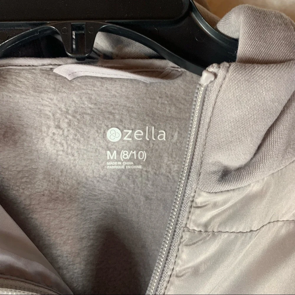 Girls Zella‎ Mixed Media Hooded Jacket - Grey Bird - Size Medium 8-10 NWT 4632